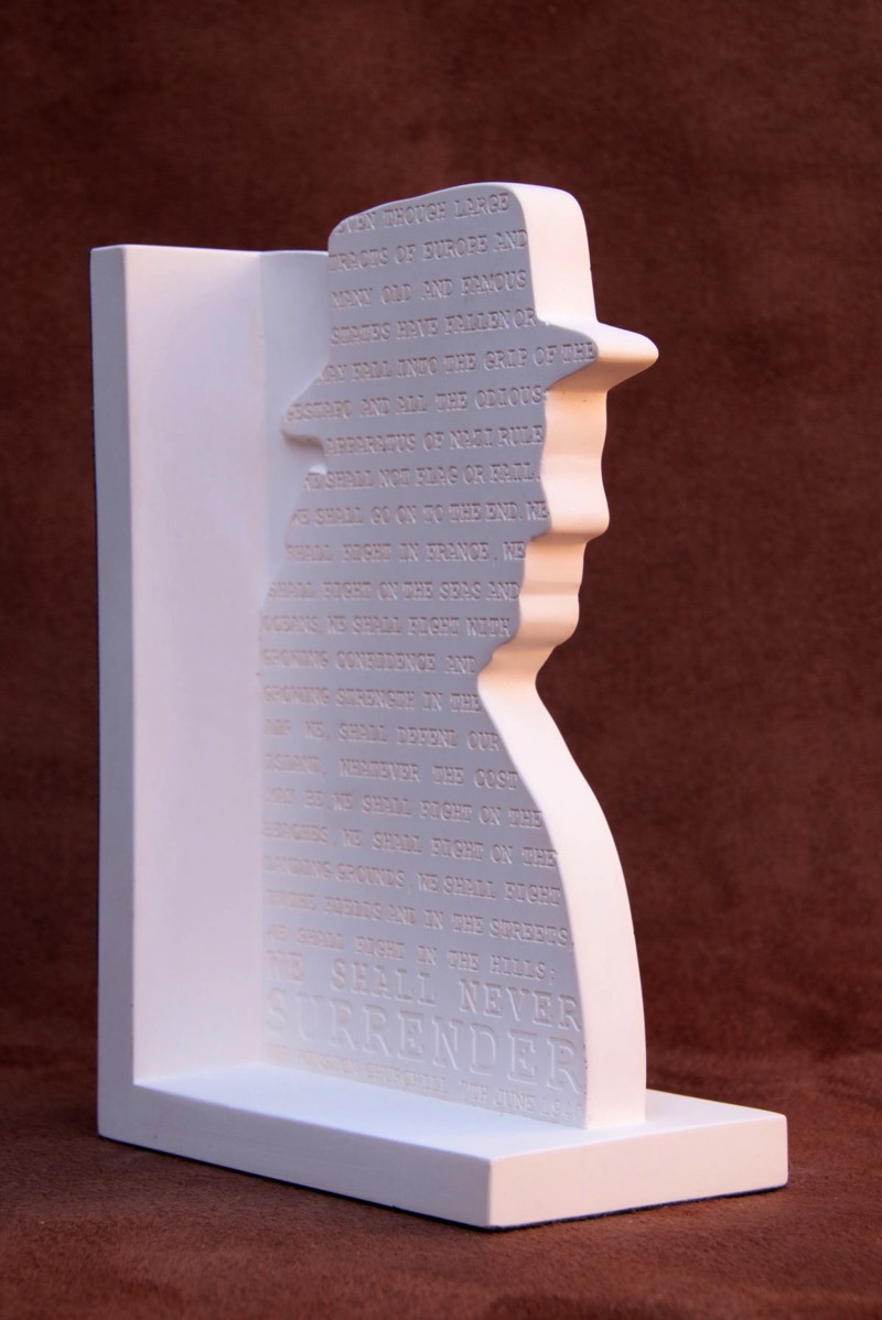 Purchase, Winston Churchill bookend, handmade in plaster by the Modern Souvenir Company.