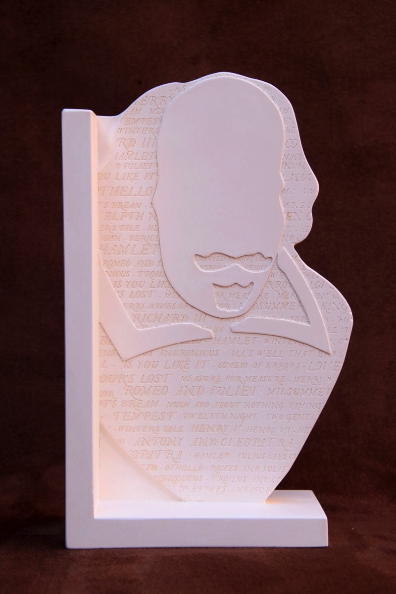 Purchase, William Shakespeare bookend, handmade in plaster by the Modern Souvenir Company.