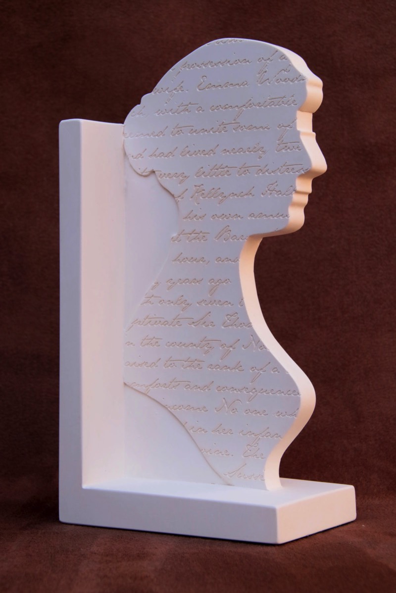 Purchase, Jane Austen bookend, handmade in plaster by the Modern Souvenir Company.
