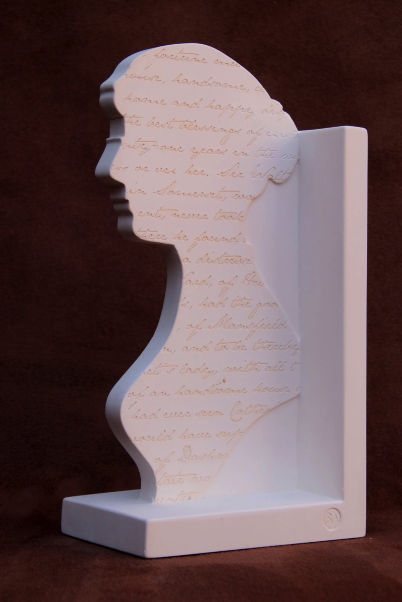 Purchase, Jane Austen bookend, handmade in plaster by the Modern Souvenir Company.