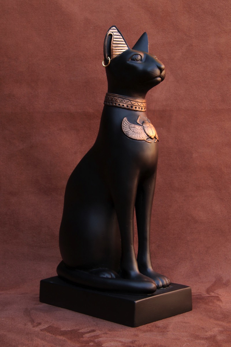 Purchase Egyptian Cat Goddess Bass, handmade in plaster by the Modern Souvenir Company.