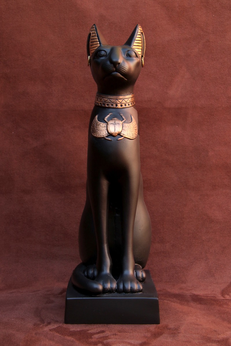 Purchase Egyptian Cat Goddess Bass, handmade in plaster by the Modern Souvenir Company.