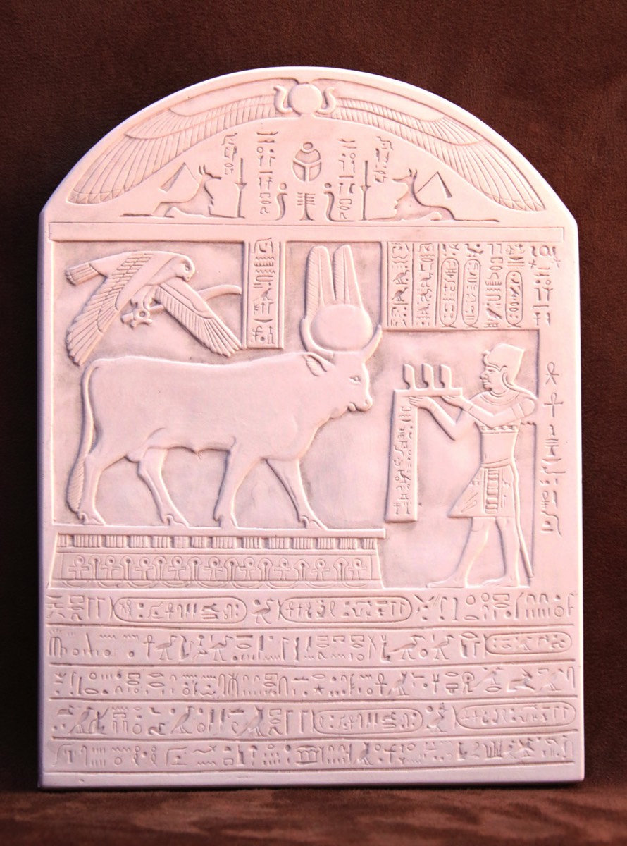 Available for purchase, Apis the Bull wall plaque replica in plaster, handmade by the Modern Souvenir Company.
