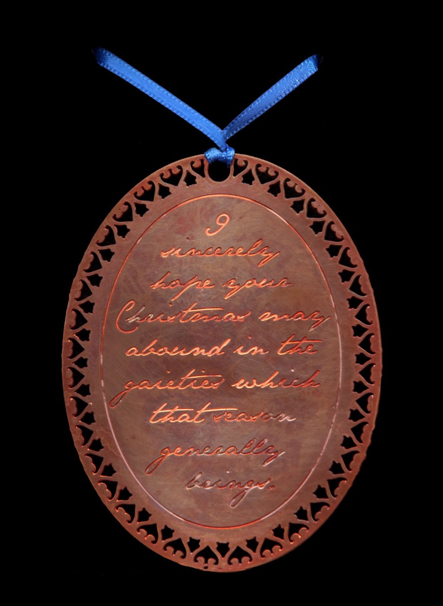 Purchase Jane Austen Tree Hanging in Etched Copper and Resin, hand made by The Modern Souvenir Company.