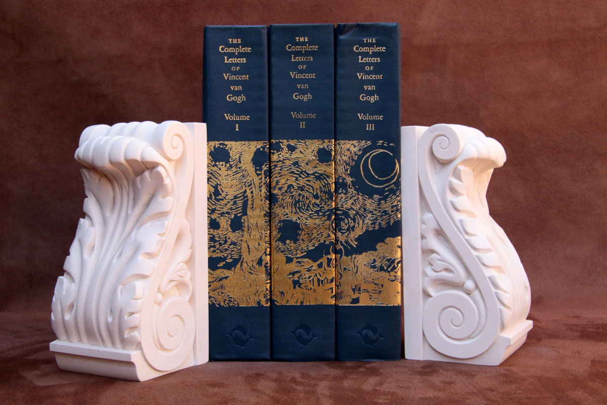 Purchase, Acanthus Leaf bookend, handmade in plaster by the Modern Souvenir Company.