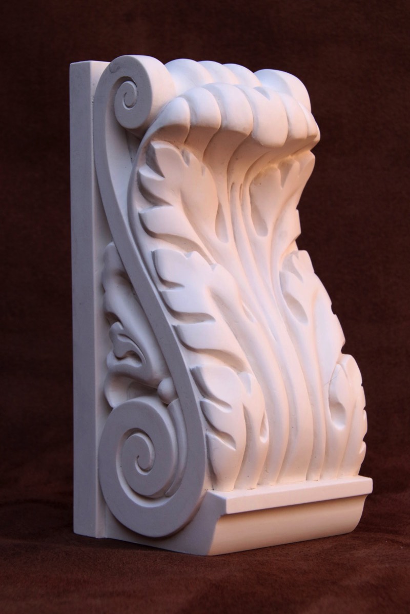 Purchase, Acanthus Leaf bookend, handmade in plaster by the Modern Souvenir Company.