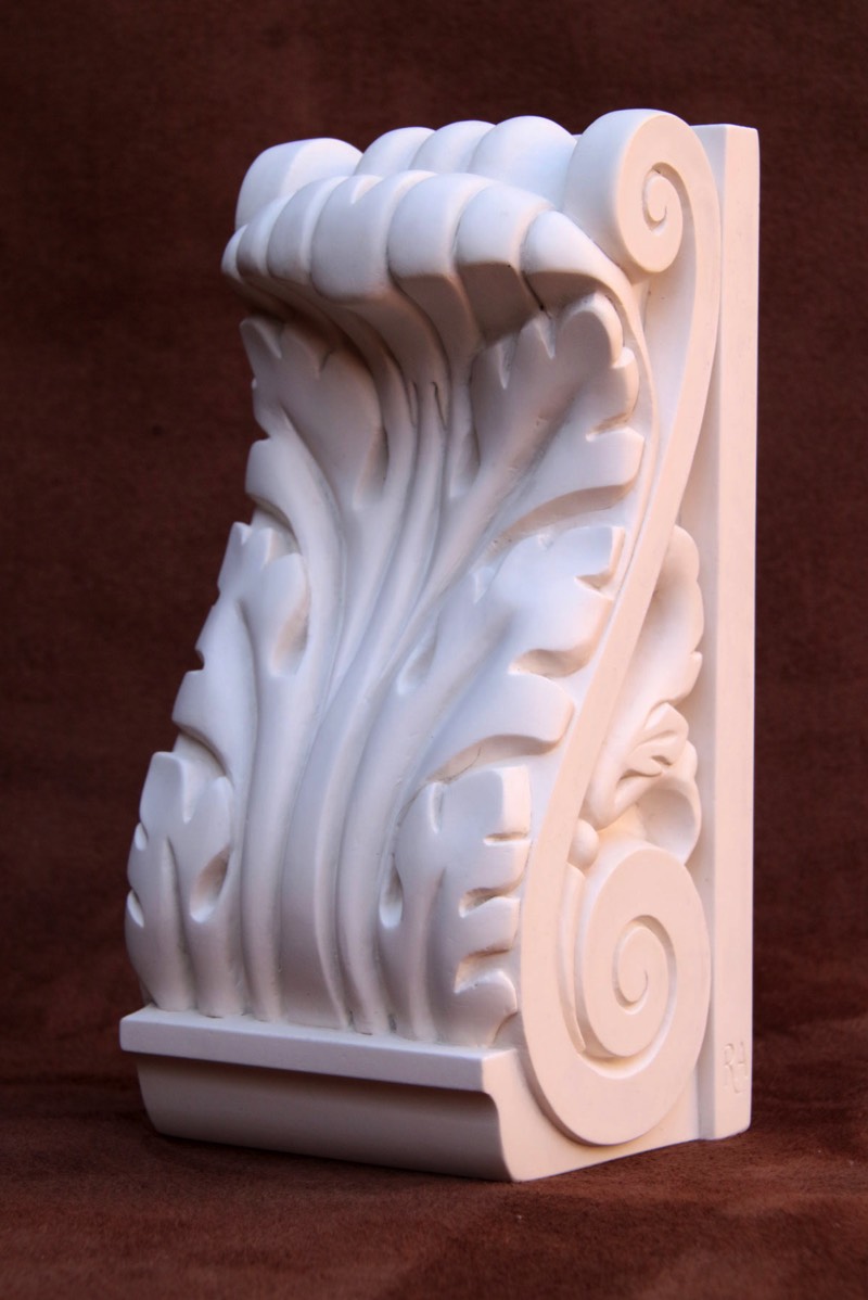 Purchase, Acanthus Leaf bookend, handmade in plaster by the Modern Souvenir Company.