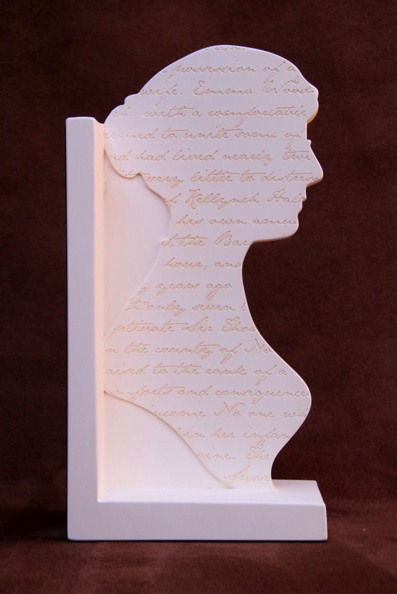 Purchase, Jane Austen bookend, handmade in plaster by the Modern Souvenir Company.