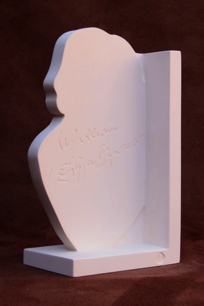 Purchase, William Shakespeare bookend, handmade in plaster by the Modern Souvenir Company.