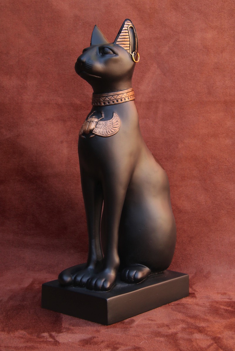 Purchase Egyptian Cat Goddess Bass, handmade in plaster by the Modern Souvenir Company.