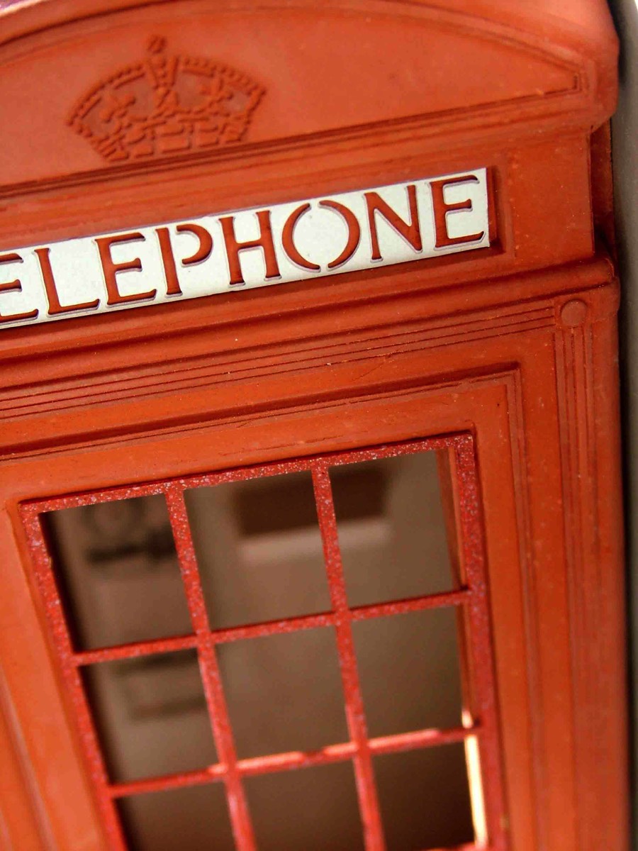 Purchase historical, red British Telephone Box, hand made by The Modern Souvenir Company.