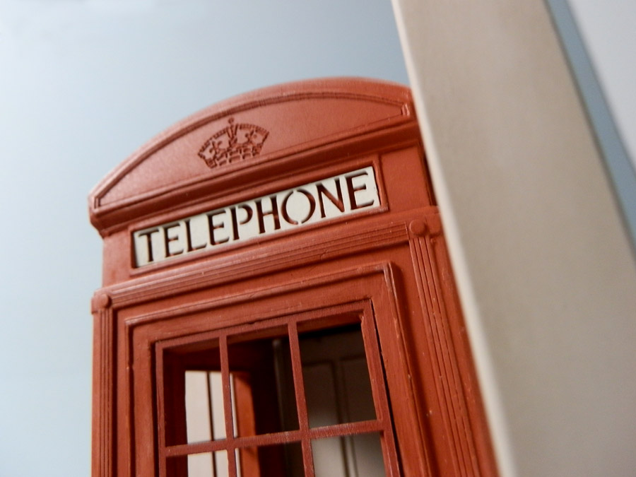 Purchase historical, red British Telephone Box and Post Box, hand made by The Modern Souvenir Company.