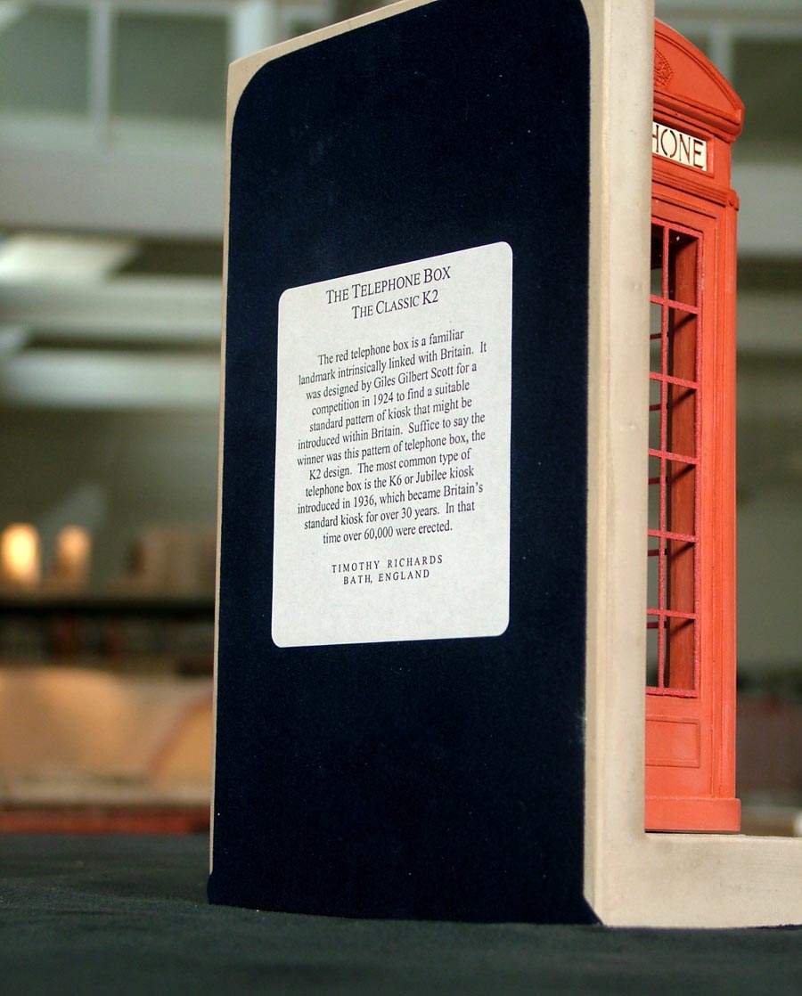 Purchase historical, red British Telephone Box, hand made by The Modern Souvenir Company.