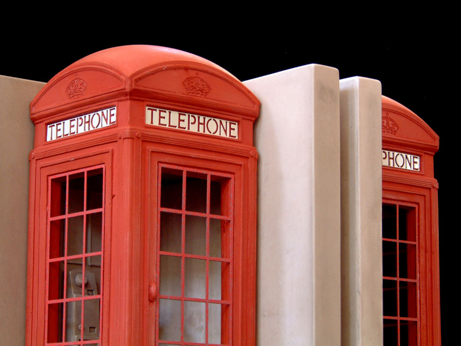 Purchase historical, red British Telephone Box, hand made by The Modern Souvenir Company.