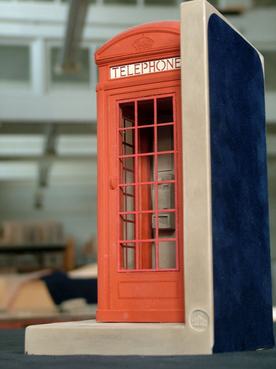 Purchase historical, red British Telephone Box, hand made by The Modern Souvenir Company.