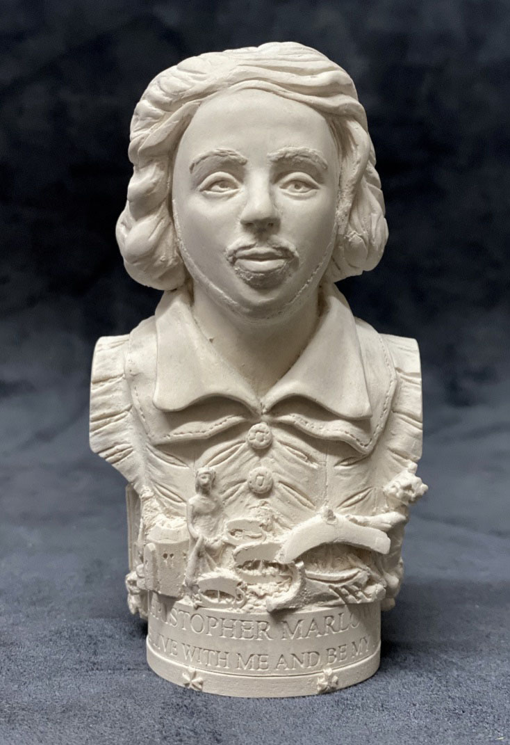 William Shakespeare Statuette Famous Faces Collection Plaster Bust 