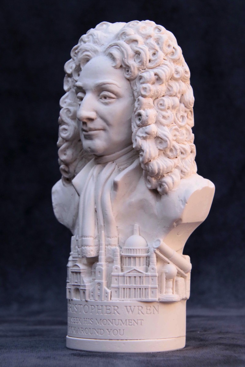 Famous Faces bust of Sir Christopher Wren.